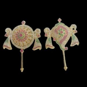 AD Stone Pooja Ornament for God Idols | Temple Jewellery Decoration | 2.5 cm x 1.5 cm