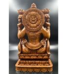 Wooden Mahalakshmi Idol – 14 Inch Hand-Carved Goddess Lakshmi Statue for Pooja Room, Home Decor & Gifting