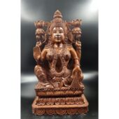 Wooden Mahalakshmi Idol – 14 Inch Hand-Carved Goddess Lakshmi Statue for Pooja Room, Home Decor & Gifting