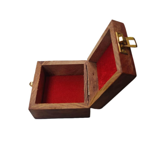 Handcrafted Wooden Carved Storage Box with Floral Design – 3 x 3''Inch