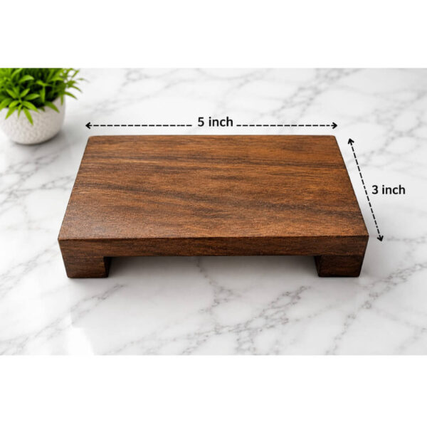 Handcrafted Wooden Display Stand / Pedestal for Idols, Crystals & Home Décor – 5 x 3 Inch