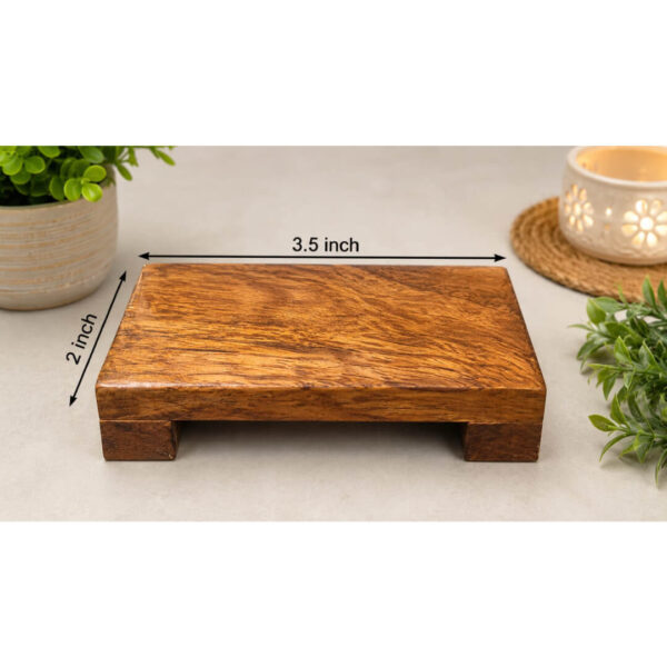 Handcrafted Wooden Display Stand / Pedestal for Idols, Crystals & Home Décor – 3.5 x 2 Inch
