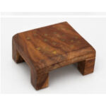 Handcrafted teak Wooden Manai / Chowki for Pooja, Idols & Home Décor – 3 x 3 Inch