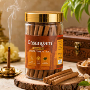 Dasangam Premium Dhoop Stick – 90gms Natural Hand Rolled Incense Sticks for Puja & Meditation