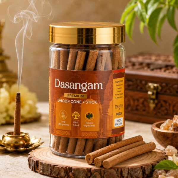 Dasangam Premium Dhoop Stick – 90gms Natural Hand Rolled Incense Sticks for Puja & Meditation