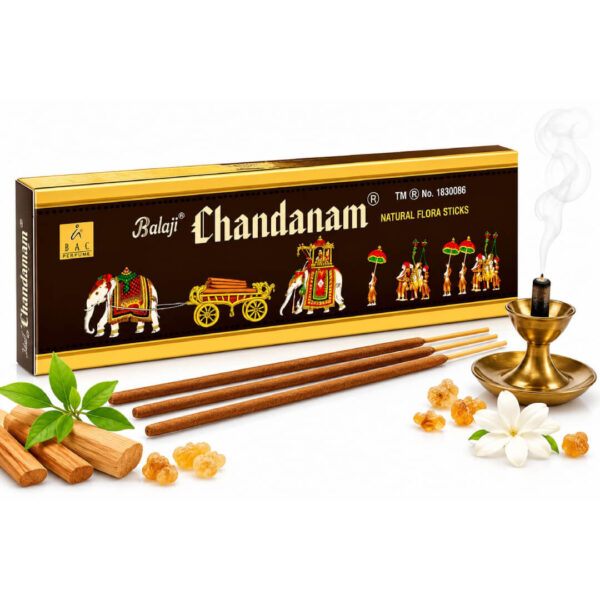 Balaji Chandanam Natural Flora Incense Sticks – 50gms Premium Sandalwood Fragrance/agarbatti