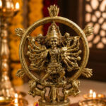  Brass Chakrathazhwar Idol- 5 x 3 Inches for Pooja Room, Home Temple & Spiritual Décor