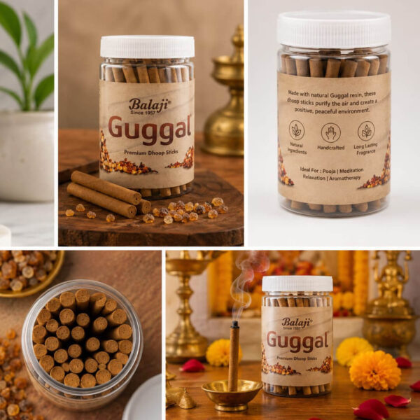 Balaji Guggal Premium Dhoop Sticks -100gms Traditional Divine Fragrance Incense Sticks