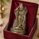 Premium Brass Meenakshi Amman Idol – 4 x 2 Inches Spiritual & Decorative Divine Statue.