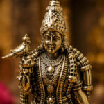 Premium Brass Meenakshi Amman Idol – 4 x 2 Inches Spiritual & Decorative Divine Statue.