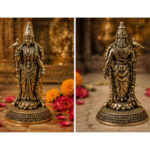 Premium Brass Meenakshi Amman Idol – 4 x 2 Inches Spiritual & Decorative Divine Statue.