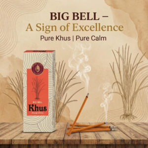 Big Bell Khus Dhoop Sticks –  Premium Natural Vetiver Fragrance/10 sticks  for pooja agarbatti 