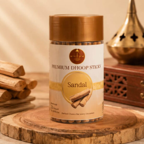 Jabali Premium Sandal Dhoop Sticks | Natural Long-Lasting Incense Sticks for Pooja, Meditation & Home Fragrance