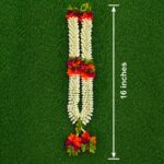 Artificial Jasmine Flower Mala Garland for Pooja Decoration in 16''inch