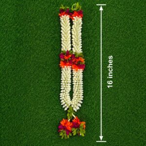 Artificial Jasmine Flower Mala Garland for Pooja Decoration in 16''inch