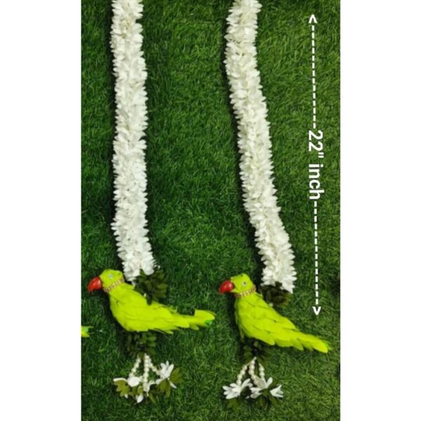 Artificial & Decorative Green Parrot Floral Mala in 22''inch