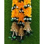 Artificial Yellow Floral Door Hanging with Golden Bells in 19''inch