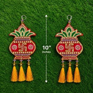 Traditional Kalash Design Door Hanging Pair in10''Inch