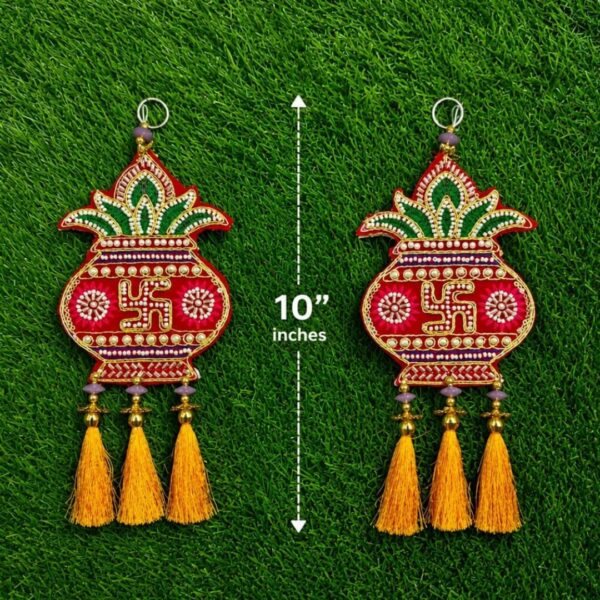 Traditional Kalash Design Door Hanging Pair in10''Inch