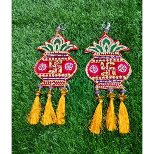 Traditional Kalash Design Door Hanging Pair in10''Inch