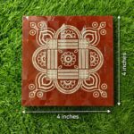 4 x 4 Inch Premium Pooja Mannai With Kolam design & Traditional