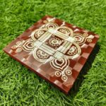 4 x 4 Inch Premium Pooja Mannai With Kolam design & Traditional