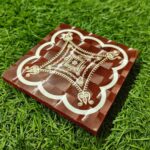 4 x 4 Inch Premium Pooja Manai With Kolam design & Traditional