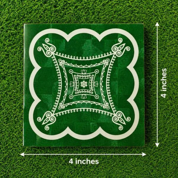 4 x 4 Inch Premium Pooja Mannai With Kolam design & Traditional