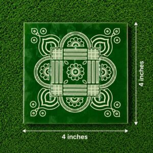 4 x 4 Inch Premium Pooja Mannai With Kolam design & Traditional
