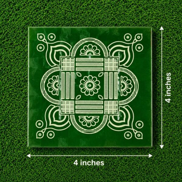 4 x 4 Inch Premium Pooja Mannai With Kolam design & Traditional
