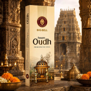 Big Bell Assam Oudh Premium Incense Sticks -50gms Rich Agarwood Fragrance for Pooja, Meditation & Home