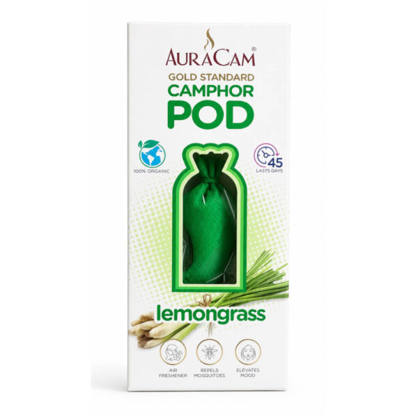 AuraCam Gold Standard Camphor Pod – 60gms Lemongrass
