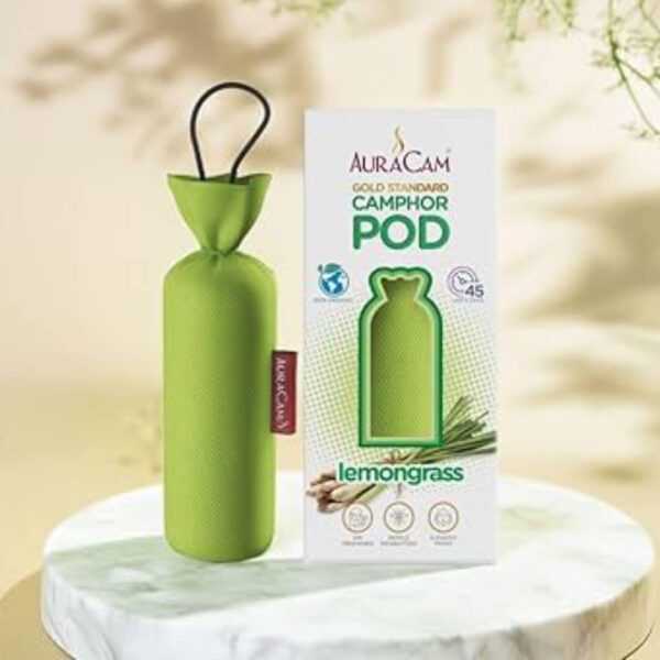 AuraCam Gold Standard Camphor Pod – 60gms Lemongrass