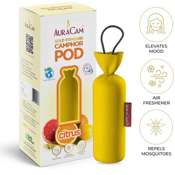 AuraCam Gold Standard Camphor Pod –60gms Citrus Fragrance