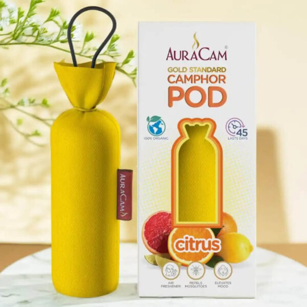 AuraCam Gold Standard Camphor Pod –60gms Citrus Fragrance