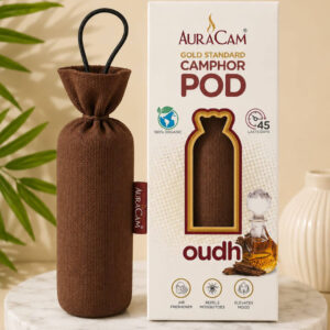 AuraCam Gold Standard Camphor Pod – 60gms Oudh Fragrance