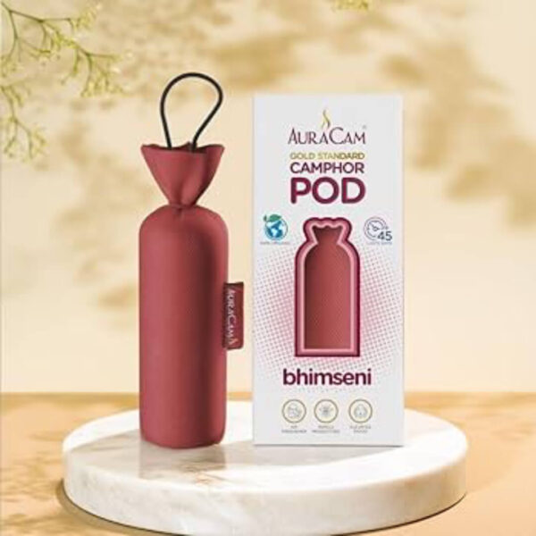 AuraCam Gold Standard Camphor Pod – 60gms Bhimseni Fragranc
