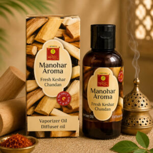 Manohar Aroma Fresh Keshar Chandan -30gms Vaporizer Oil | Premium Diffuser Oil for Home, Office & Pooja Room