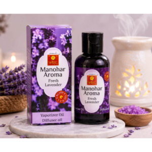 Manohar Aroma Fresh Lavender -30gms Vaporizer Oil | Premium Diffuser Oil for Home, Office, Spa & Pooja Room