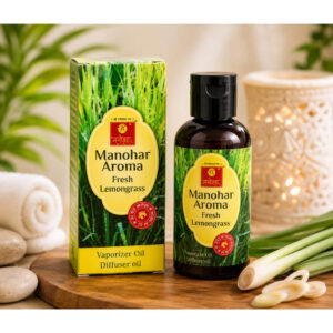 Manohar Aroma Fresh Lemongrass - 30gms Vaporizer Oil | Premium Diffuser Oil for Home, Office, Spa & Pooja Room