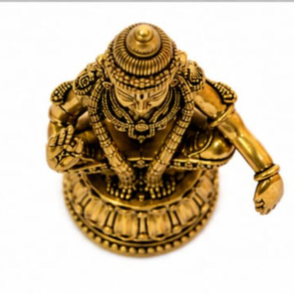 Brass Ayyappa Swamy Idol – 3 Inch Antique Finish Decorative Statue