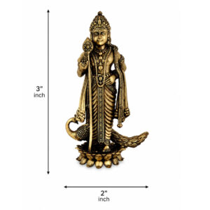 Brass Lord Murugan (Kartikeya) Idol with Peacock – Premium Antique Finish