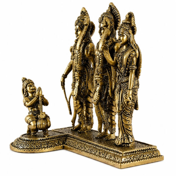 Premium Brass Ram Darbar Statue – Lord Rama, Sita, Lakshmana & Hanuman