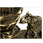Brass Goddess Lakshmi with Elephants Idol – Antique Finish Decorative Showpiece