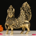 Brass Kamadhenu Cow Idol – Decorative Vastu & Pooja Statue for Home Temple