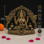Premium Brass Lakshmi Devi Murti - 3.5 x 4 Inch | Antique Gold Finish Divine Idol for Wealth & Prosperity