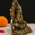 Premium Brass Lakshmi Devi Murti - 3.5 x 4 Inch | Antique Gold Finish Divine Idol for Wealth & Prosperity