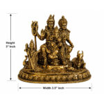 Traditional Brass Shiva Parvati Idol with Ganesha & Kartikeya -Handcrafted Antique Finish Statue for Home Temple & Décor