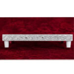 Premium Silver Pooja Bajot with Floral Design - 8.2 x 4.2 x 1.5inches Pooja Manai / Chowki – Elegant Embossed Design