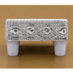 Premium Silver Finish Mini Pooja Manai (2 × 2 × 1.5 Inch) – Decorative Embossed Chowki